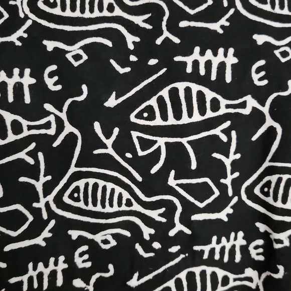VINTAGE SamHilu black and white cotton fish tribe jacket size L - Picture 14 of 14